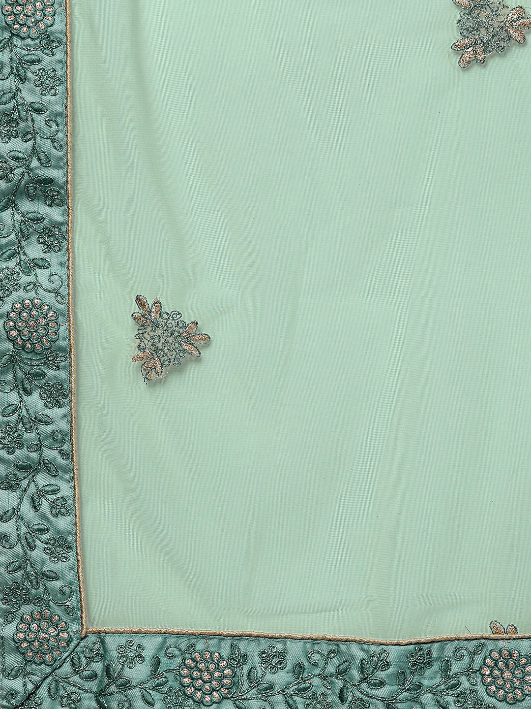 Aqua Zari & Resham embroidered Unstitched Lehenga