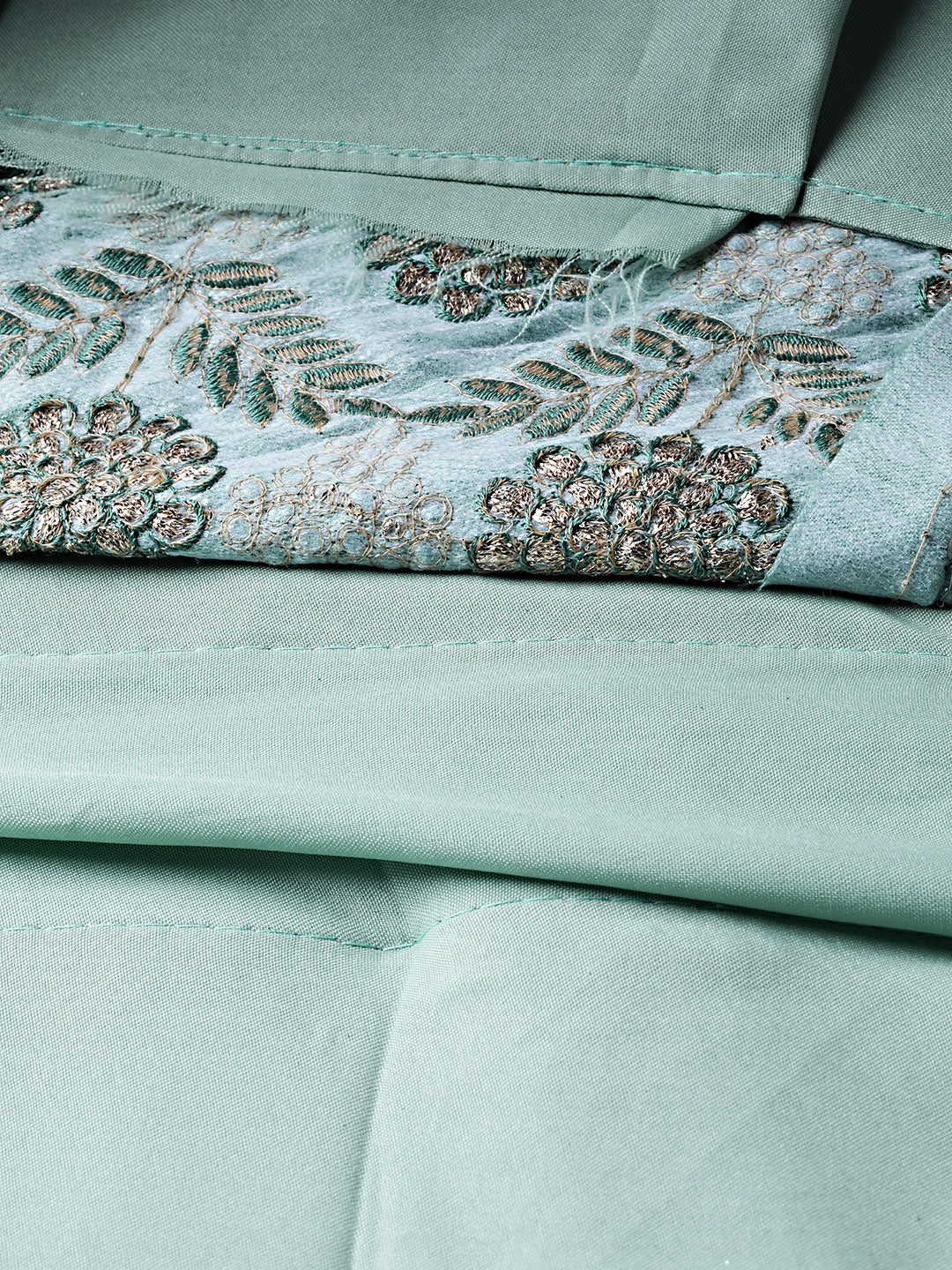 Aqua Zari & Resham embroidered Unstitched Lehenga