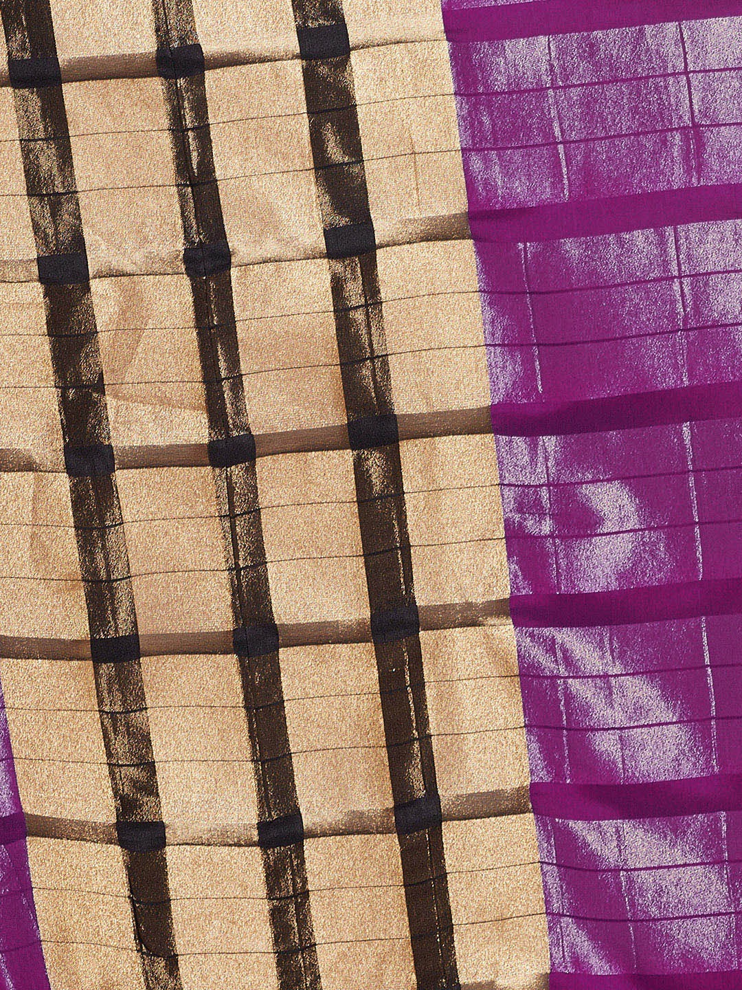Purple Colored Art Silk Saree With Golden Weaving Border & Unstitched Blouse