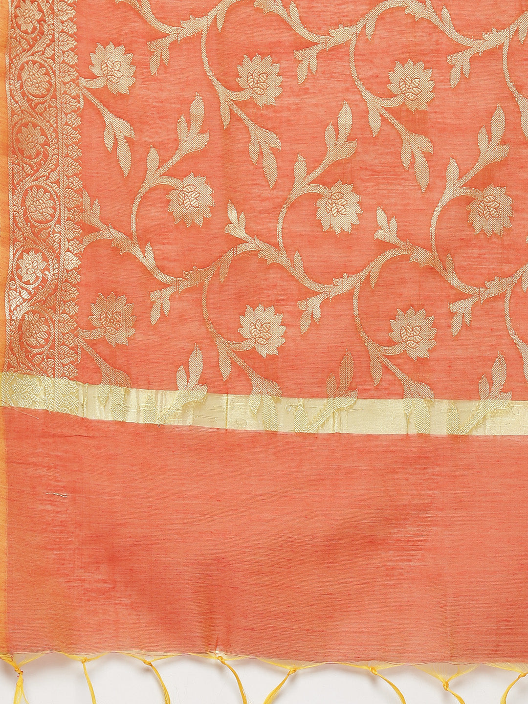 Banarasi Kurta Set with Zari meenakari Floral weaving and Handloom dupatta