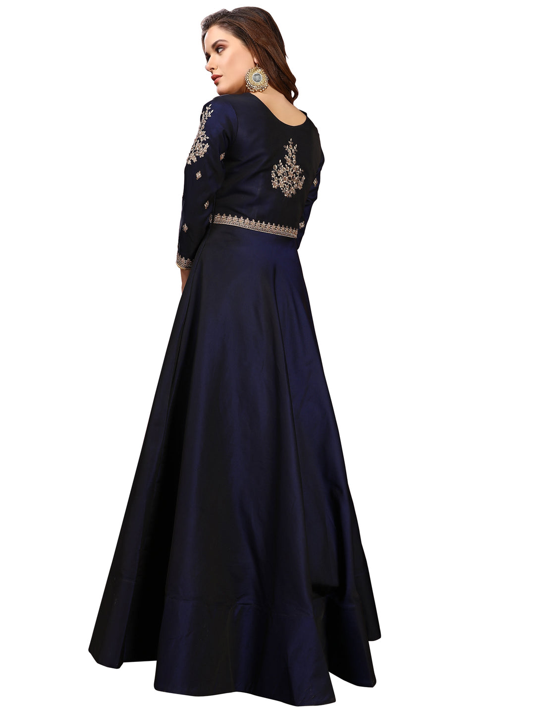 Embellished Gown with Zari and Resham Embroidery