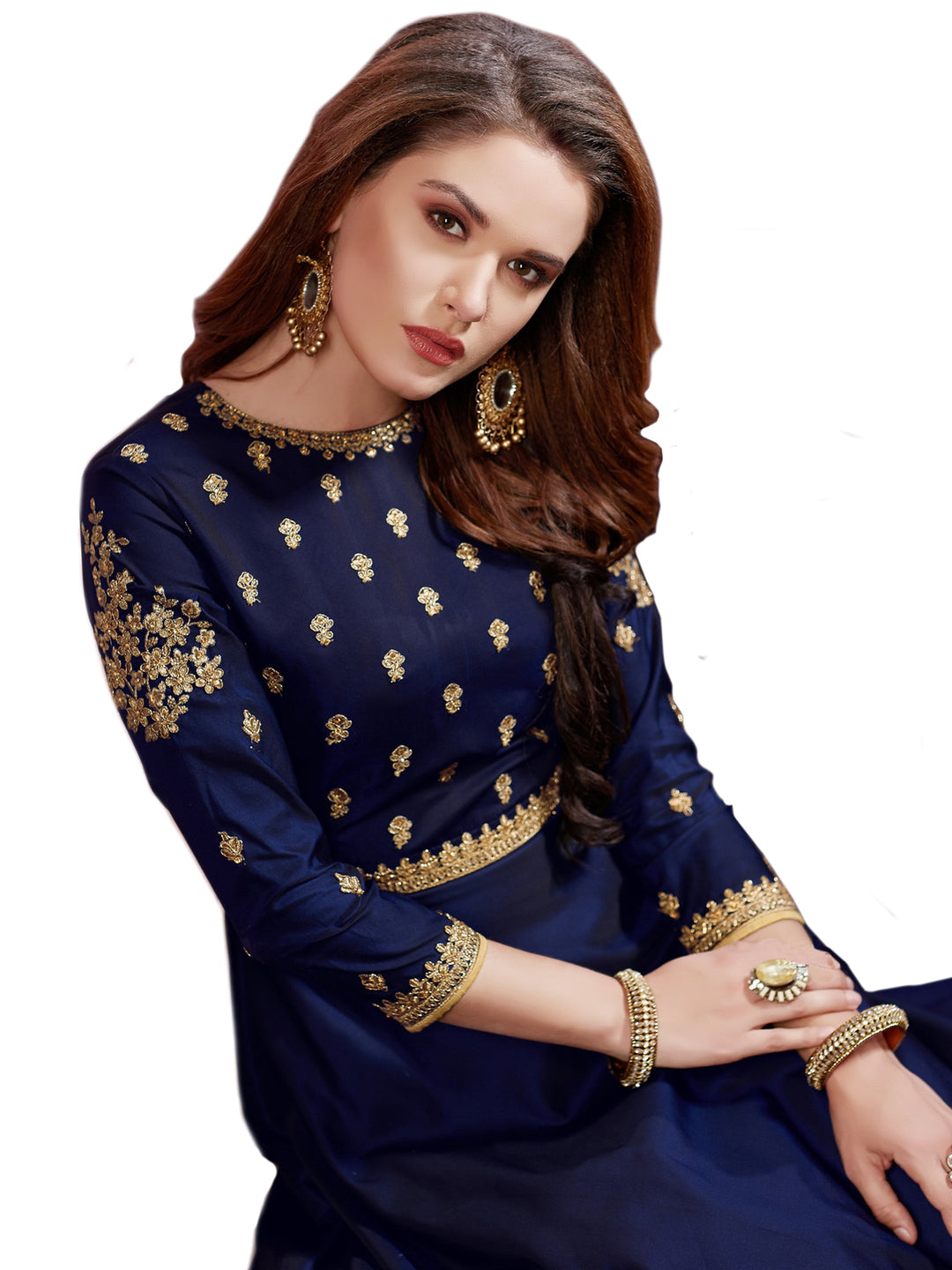 Embellished Gown with Zari and Resham Embroidery