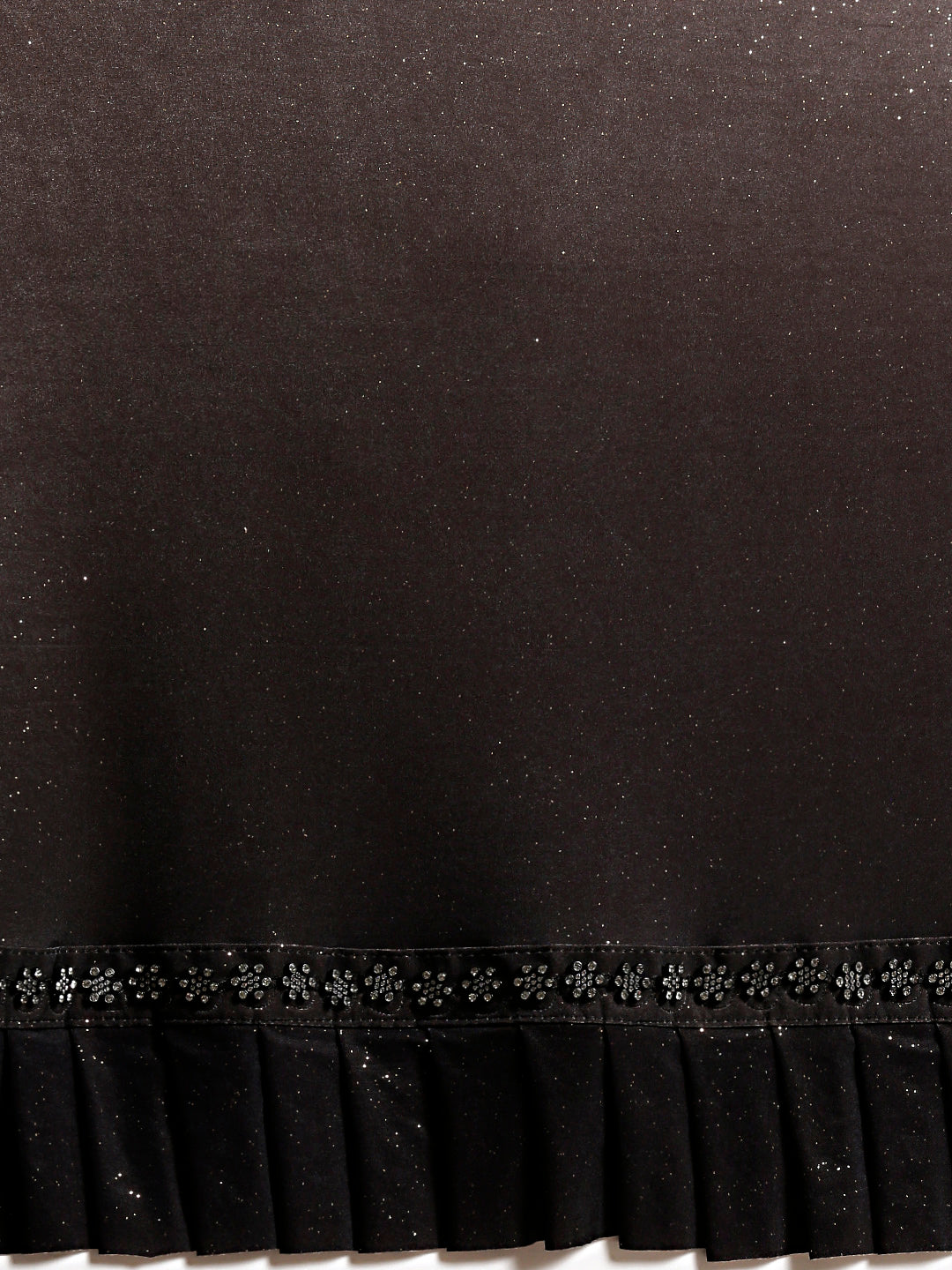 Draped Ruffled Pre-stitched Saree with Embellished Crystal-studded Crop Top Blouse
