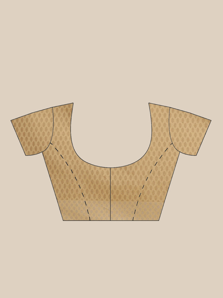 Handloom Chanderi Saree with Tropical woven patterns and a Temple style border