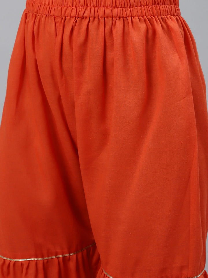 Ikat Inspired Cotton Unstitched Suit with Chiffon Gotta Patti Embroidered Dupatta