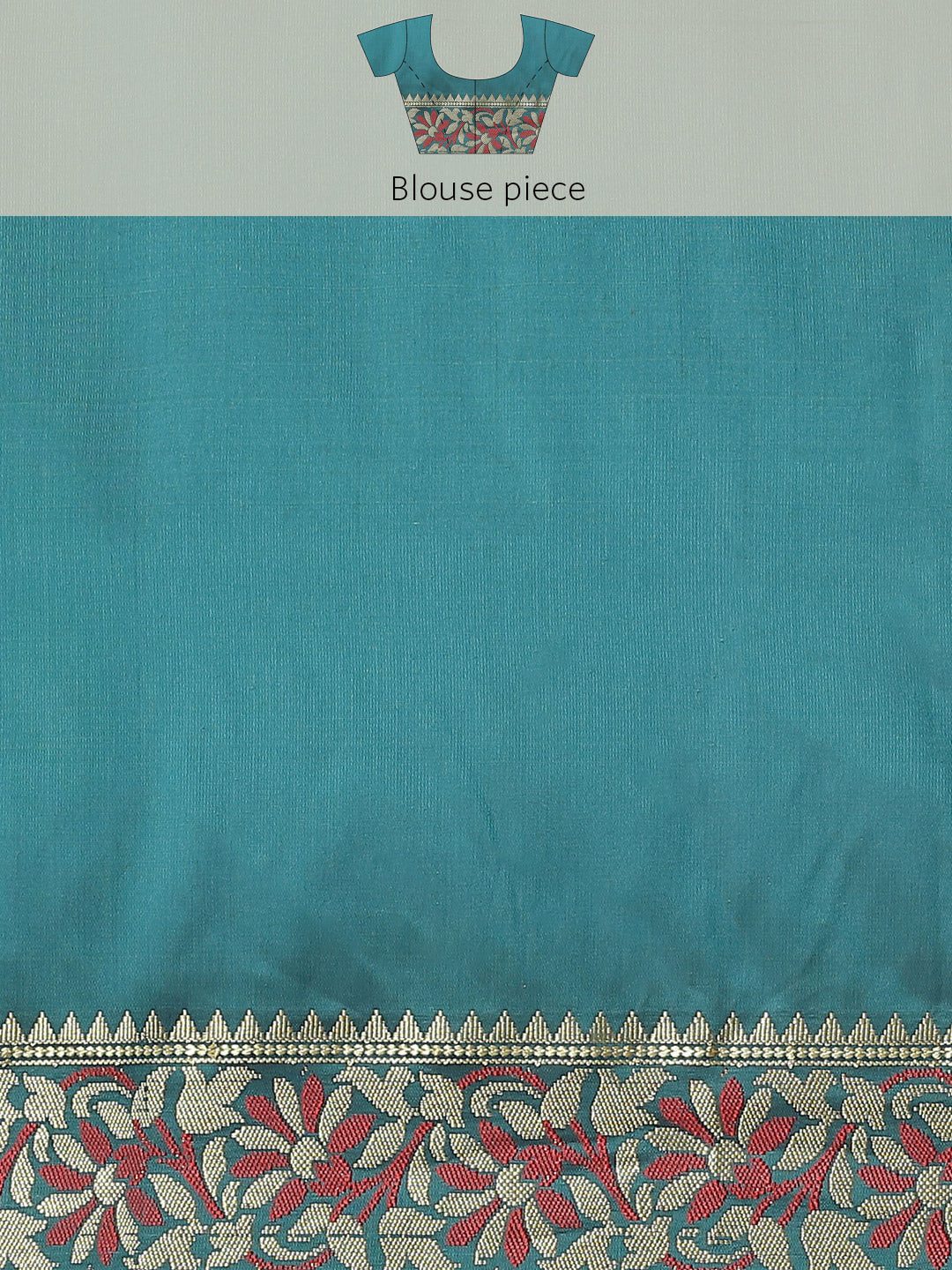 Navy Blue Floral Ethnic Motifs Banarasi Silk Saree with Contrast Pallu