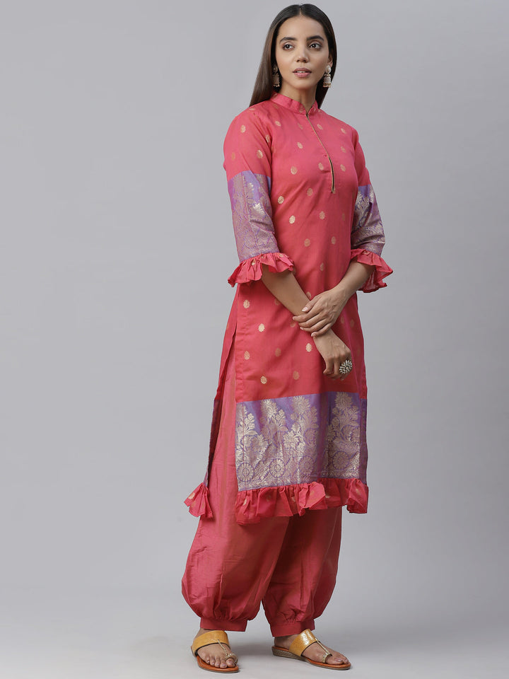 Banarasi Dress Material with Zari meenakari Stylish weaving and Handloom dupatta