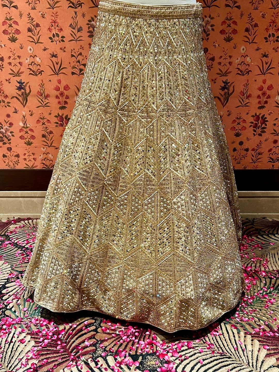 Ethereal Beige Tassel-Accented Bridal Lehenga