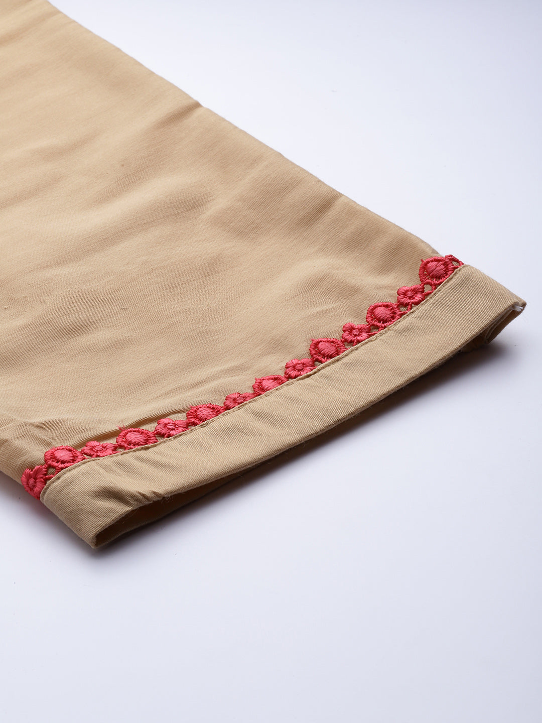 Beige Banarasi Weaving Embellish Unstitched Suit Salwar Set & Dupatta