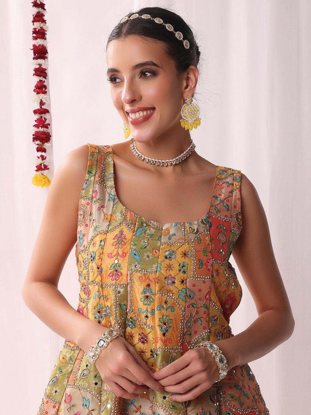 Kalidar Peplum Kurta Sharara Set