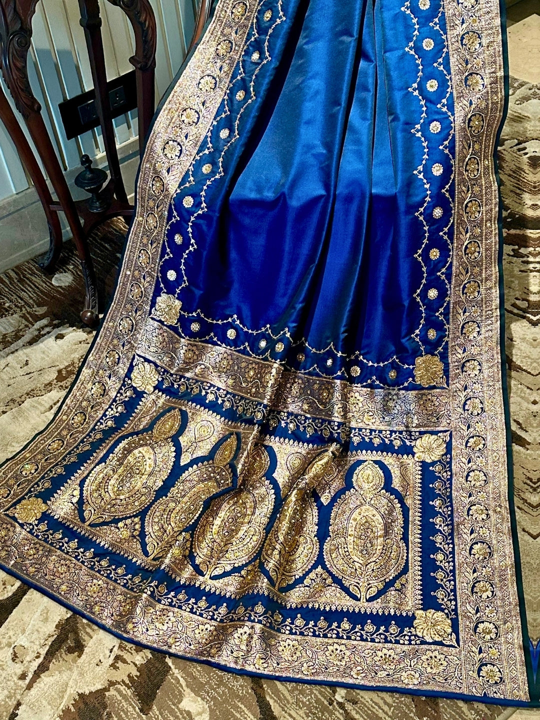 Blue Banarasi Silk Saree