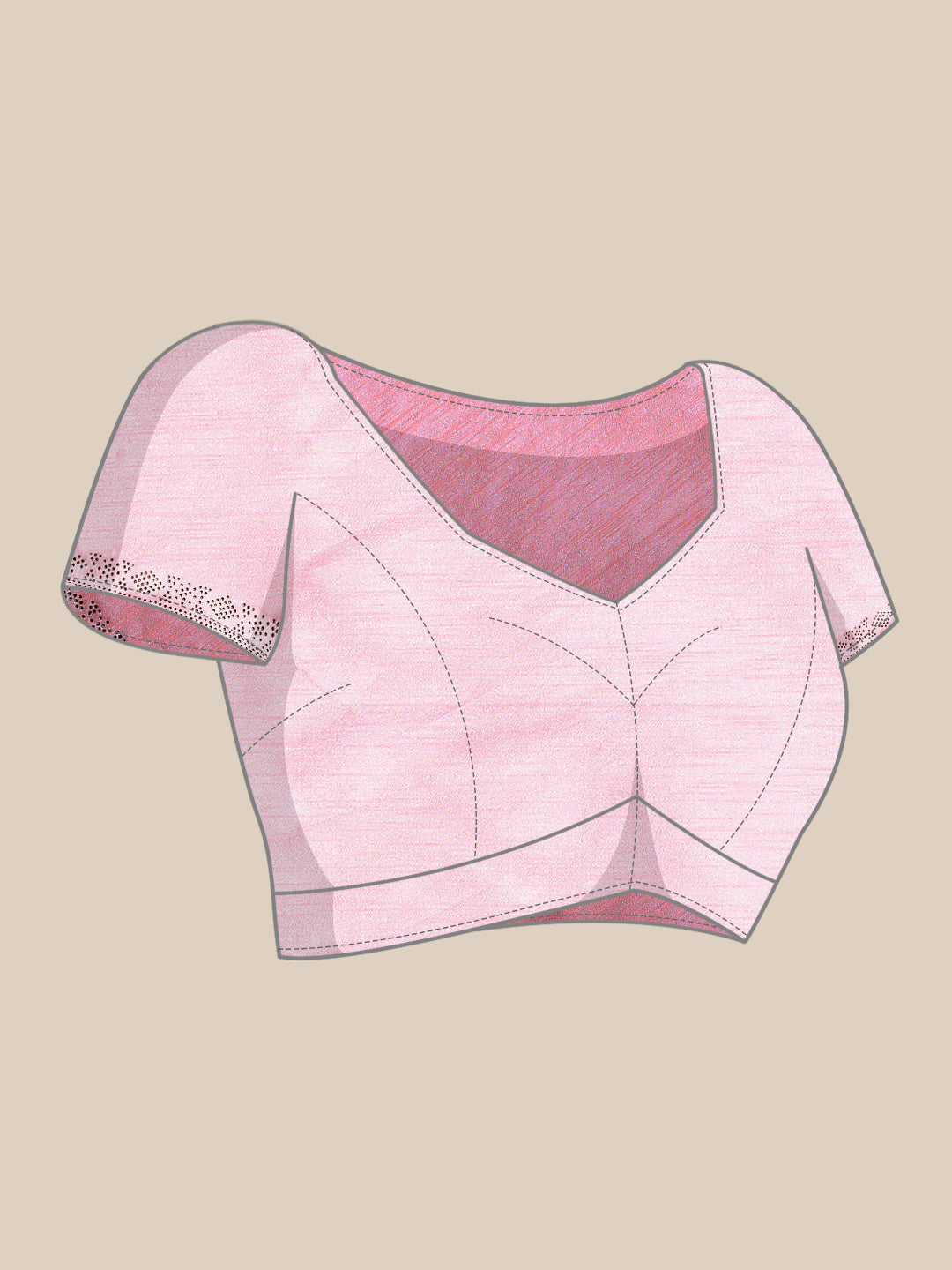 Pastel Pink Floral Intricate Resham Emboidered Chinon Saree