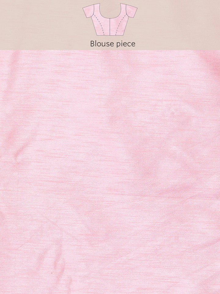 Pastel Pink Floral Intricate Resham Emboidered Chinon Saree