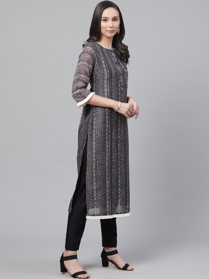 Chanderi Silk Dress Material with Digital Handloom & Indie Print with Maheshwari Dupatta