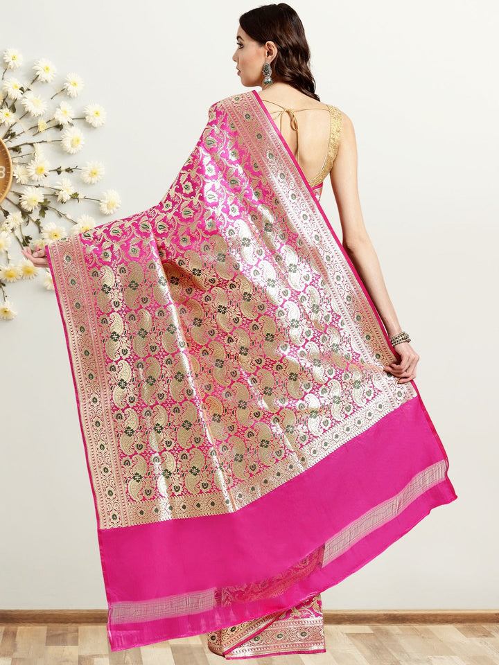 Banarasi Handloom Meenakari Silk Saree with Bridal Dupatta