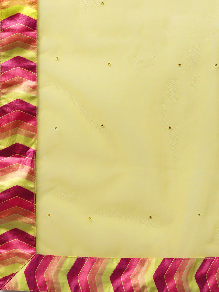 Digital Print Semi-stitched Lehenga with Embellished Dupatta