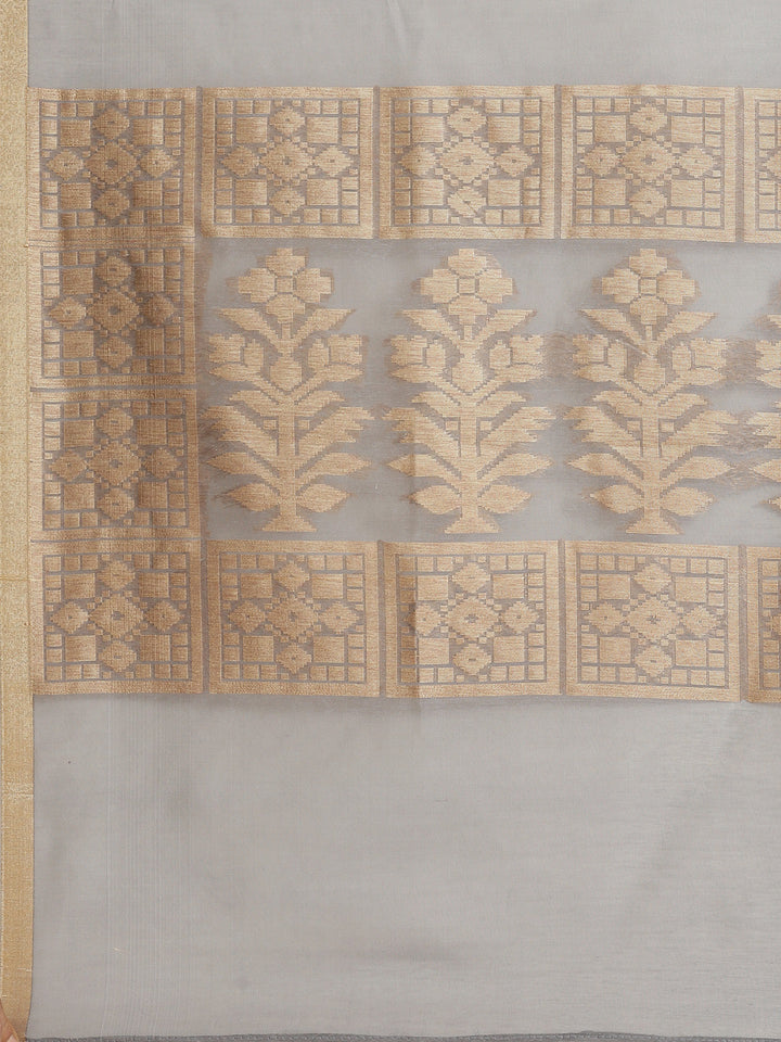 Banarasi Heritage Jute Silk Saree with Striking Floral Motifs & matching Belt