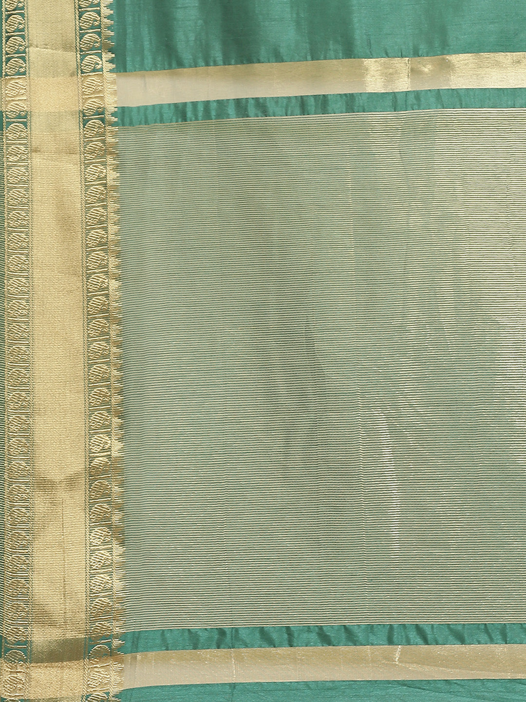 Handloom Mysore Silk Saree with Ethnic Gold Zari woven Paisley Border