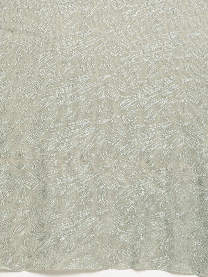 Ruffled Pre-Draped Shimmer Saree with Oxidised Embroidery and Embellished Net Blouse