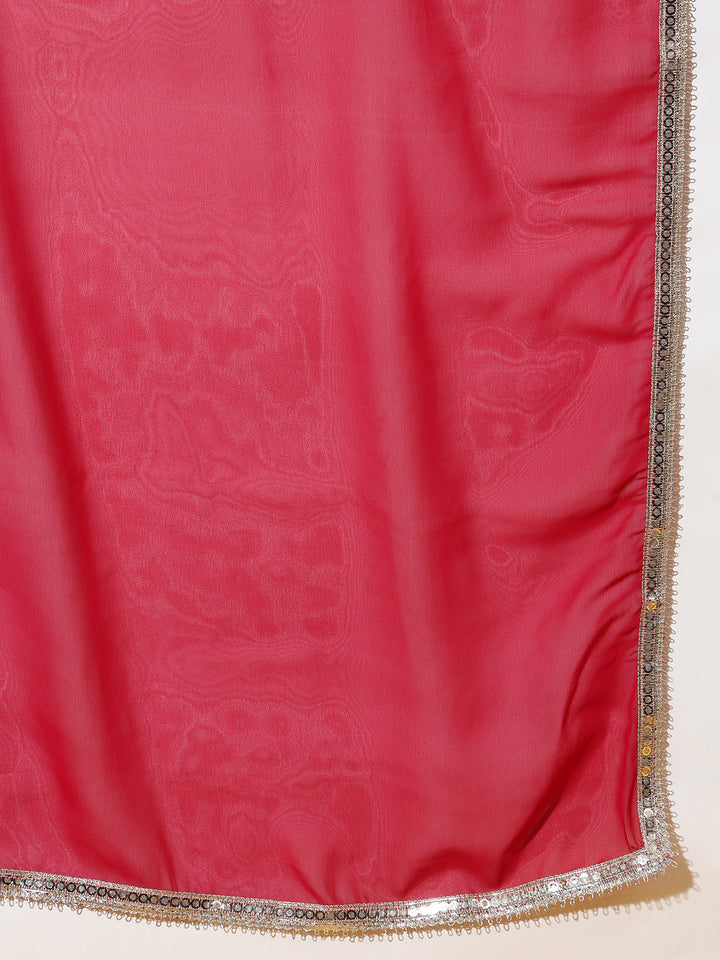 Zari Embroidered Indo western Kurta with Peplum Style Jacket, Crop Top & Pleated Palazzo