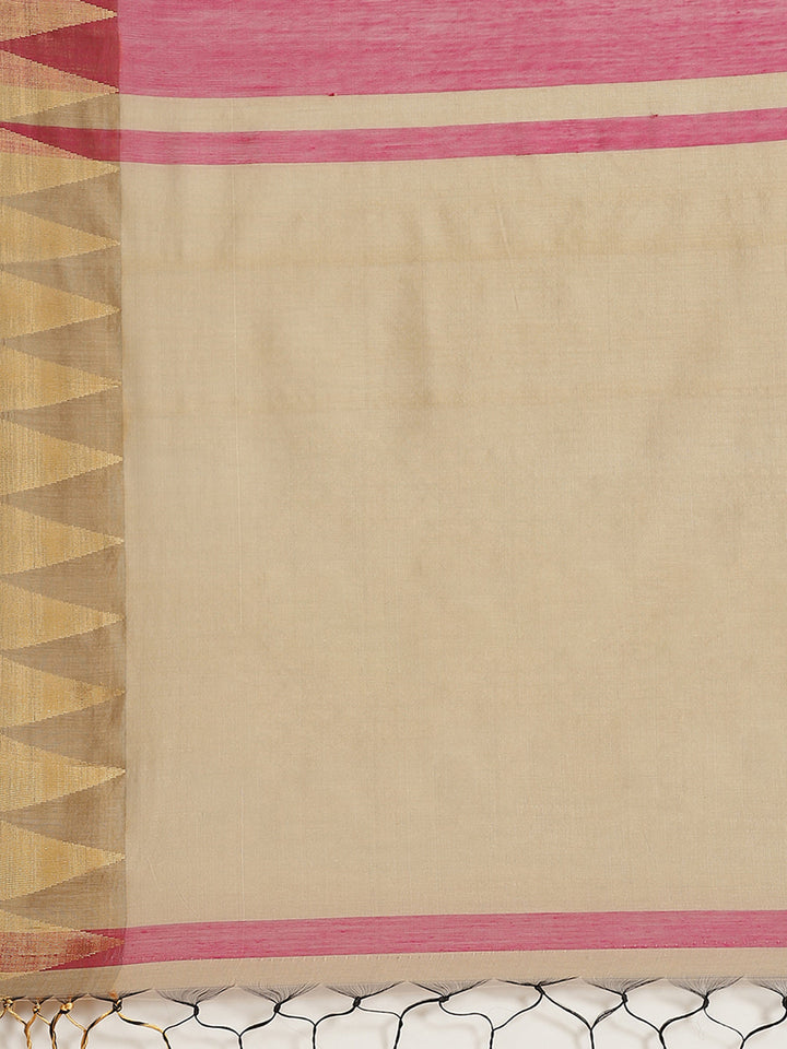 Deep Wine Venkatgiri Heritage of India Saree with Temple Weaving Border & Tassels