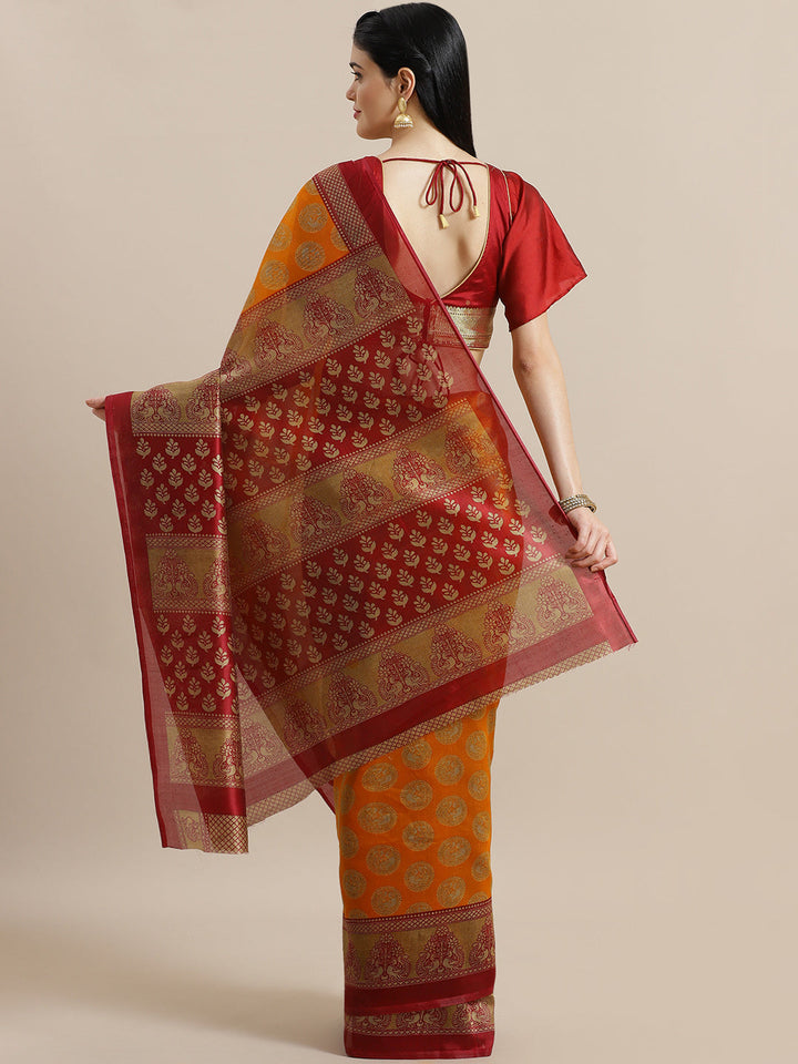 Bhagalpuri Silk Printed Saree with Animal Motifs