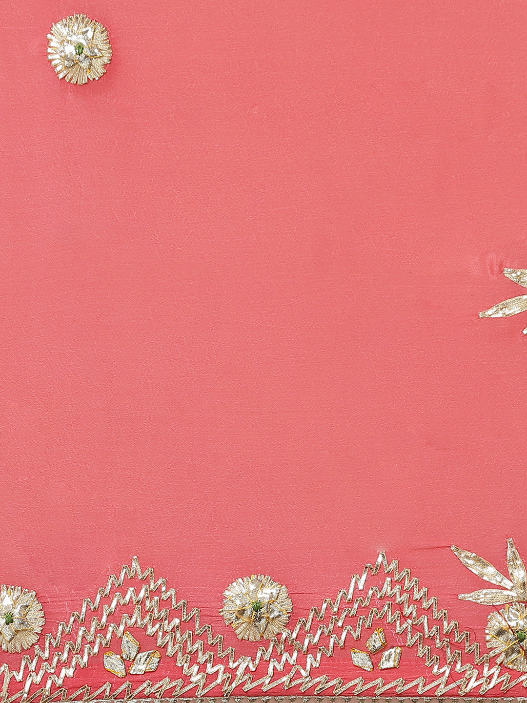 Pastel Chinon Crepe Gota Patti Embellished Saree With Contrast Blouse
