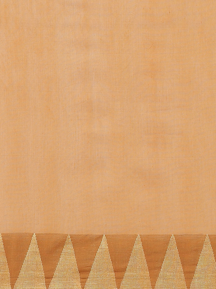 Mustard Venkatgiri Heritage of India Saree with Temple Weaving Border & Tassels