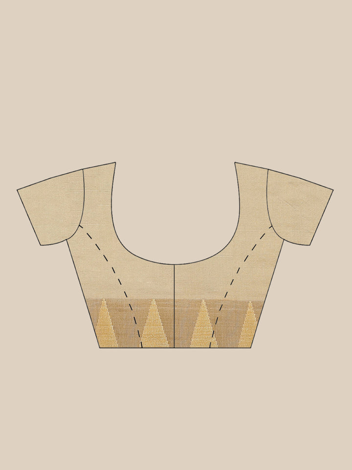 Mustard Venkatgiri Heritage of India Saree with Temple Weaving Border & Tassels