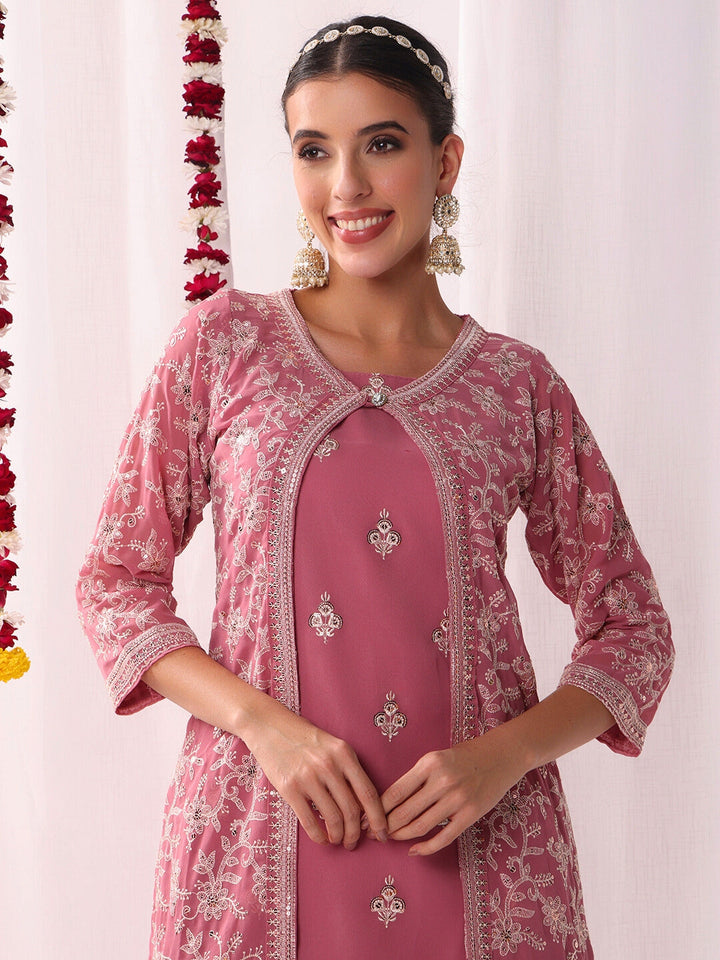 Resham Schiffli Embroidered Co-ord Set