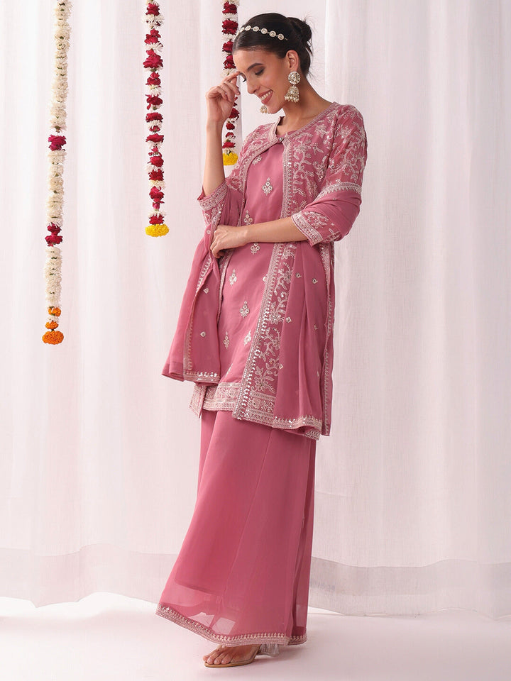 Resham Schiffli Embroidered Co-ord Set
