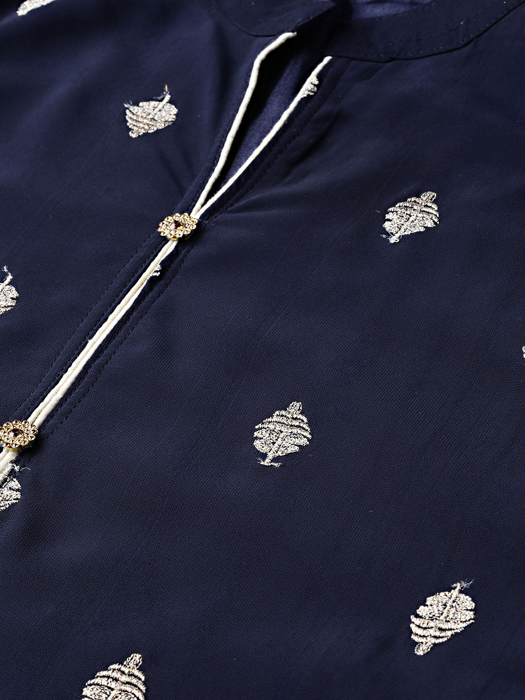 Pathani Style Kurta Set with Jacquard Woven pants