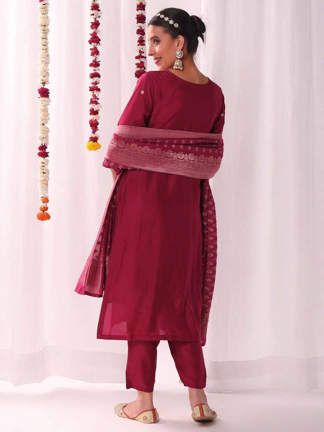 Zardozi and Kasab Embroidered Kurta with Banarasi Dupatta