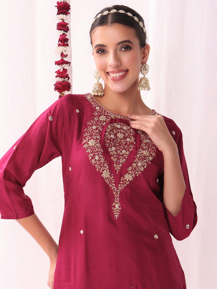 Zardozi and Kasab Embroidered Kurta with Banarasi Dupatta