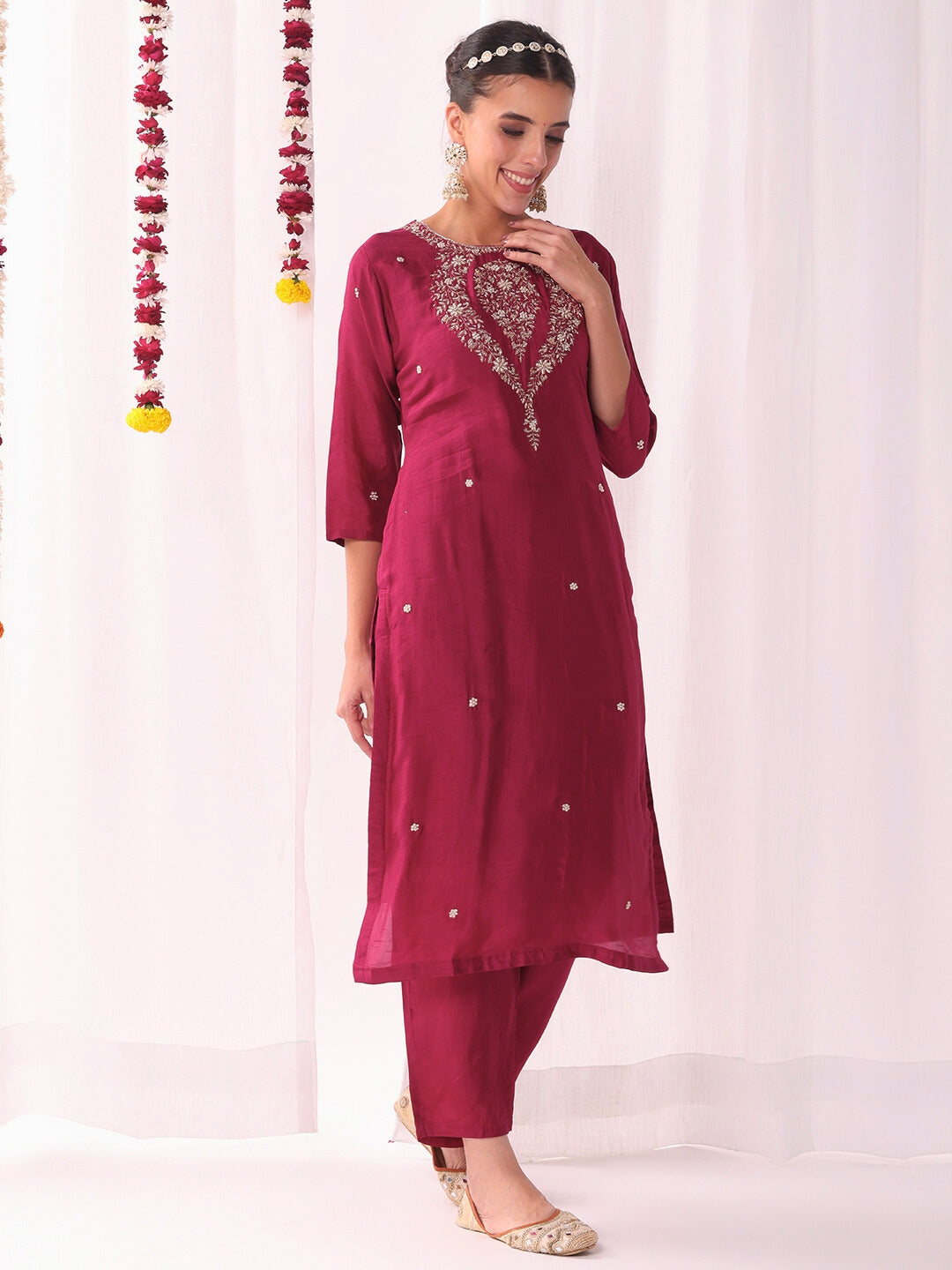 Zardozi and Kasab Embroidered Kurta with Banarasi Dupatta