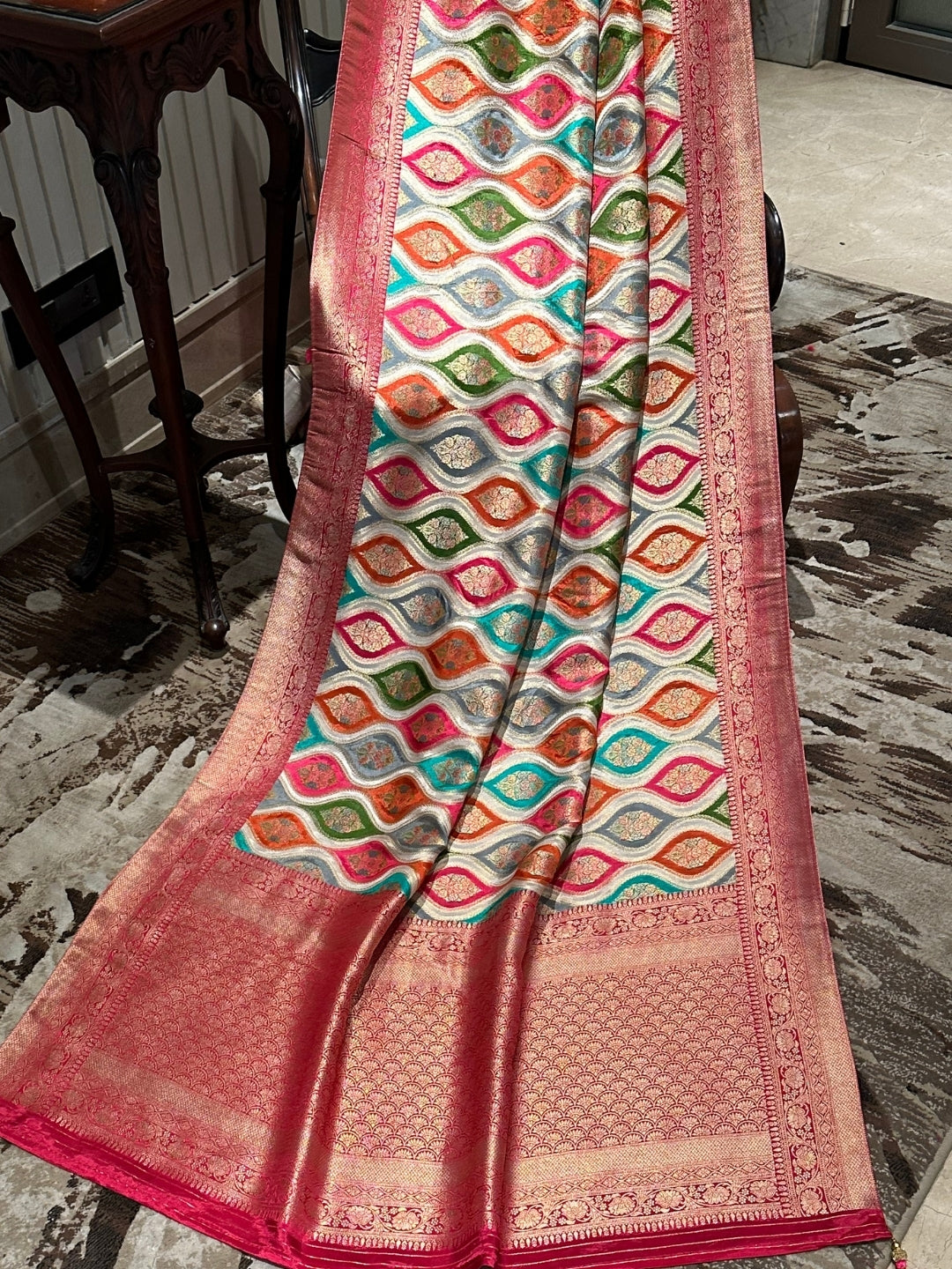 Elegant Multicolour Silk Saree