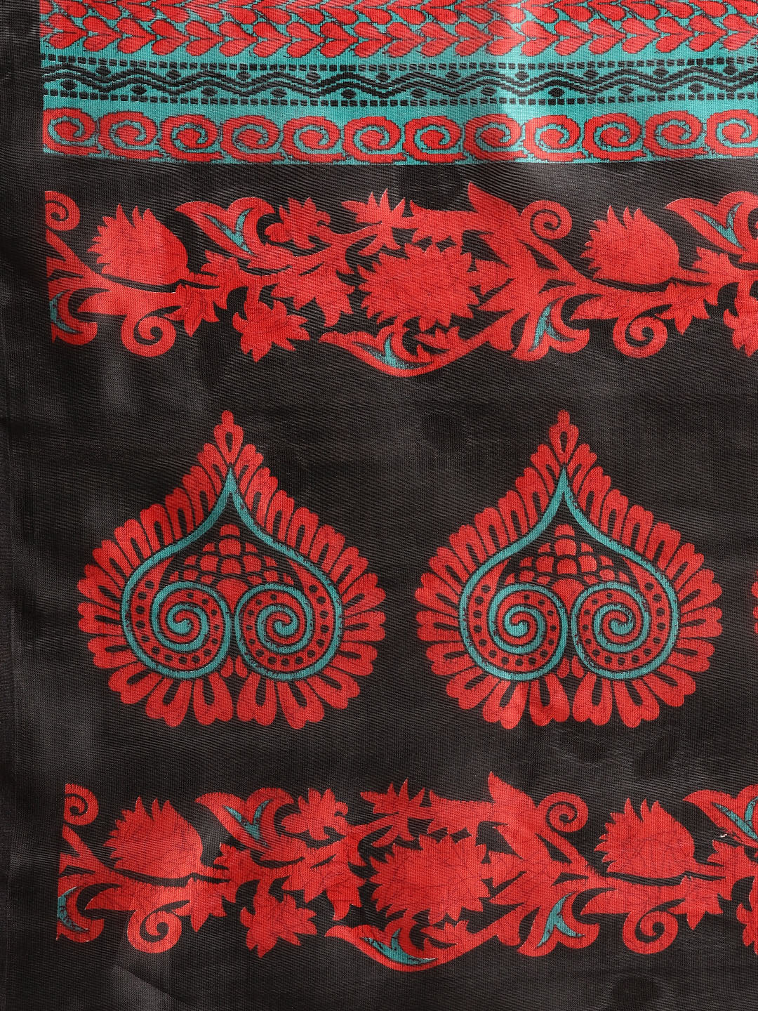 Tribal Inspired Bhagalpuri Floral Print Art Silk Saree