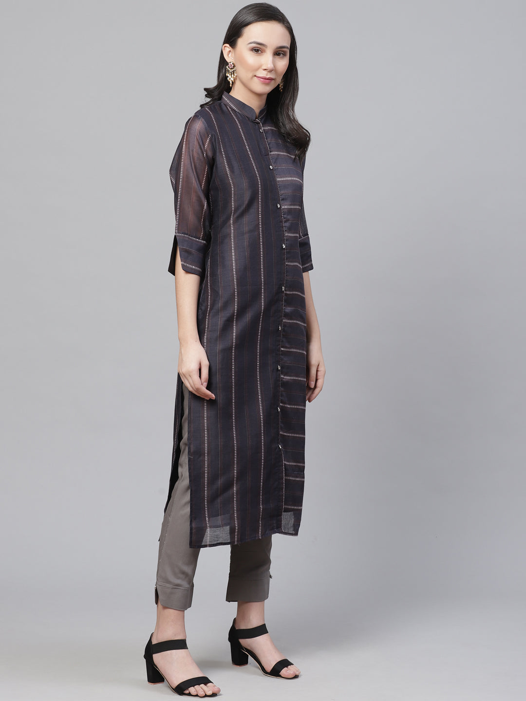 Chanderi Silk Dress Material with Digital Handloom & Indie Print with Maheshwari Dupatta