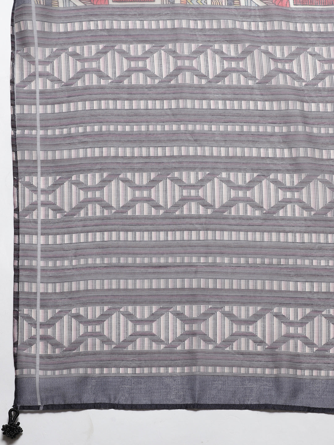 Chanderi Silk Stitched Suit with Digital Handloom & Indie Print with Maheshwari Dupatta