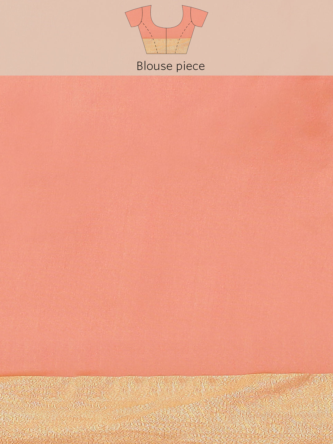 Peach Ethnic Motifs HandWoven Organza Silk Saree with Gold Zari Border