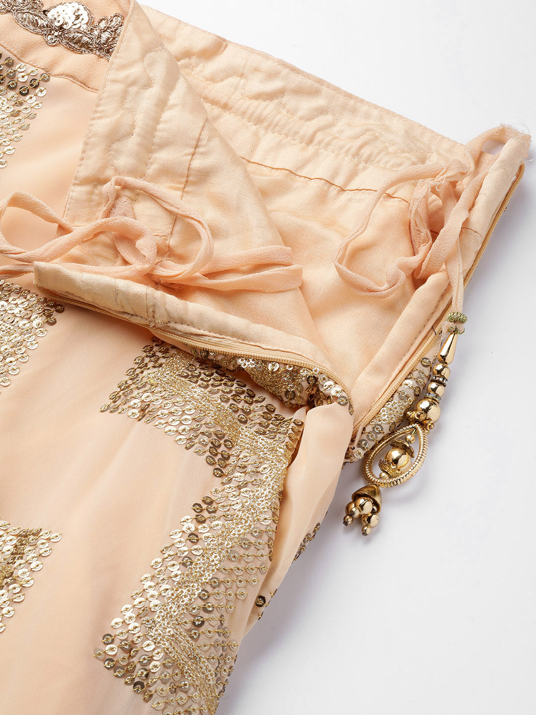 Embroidered Crop Top Lehenga with Flowy Bell Sleeves