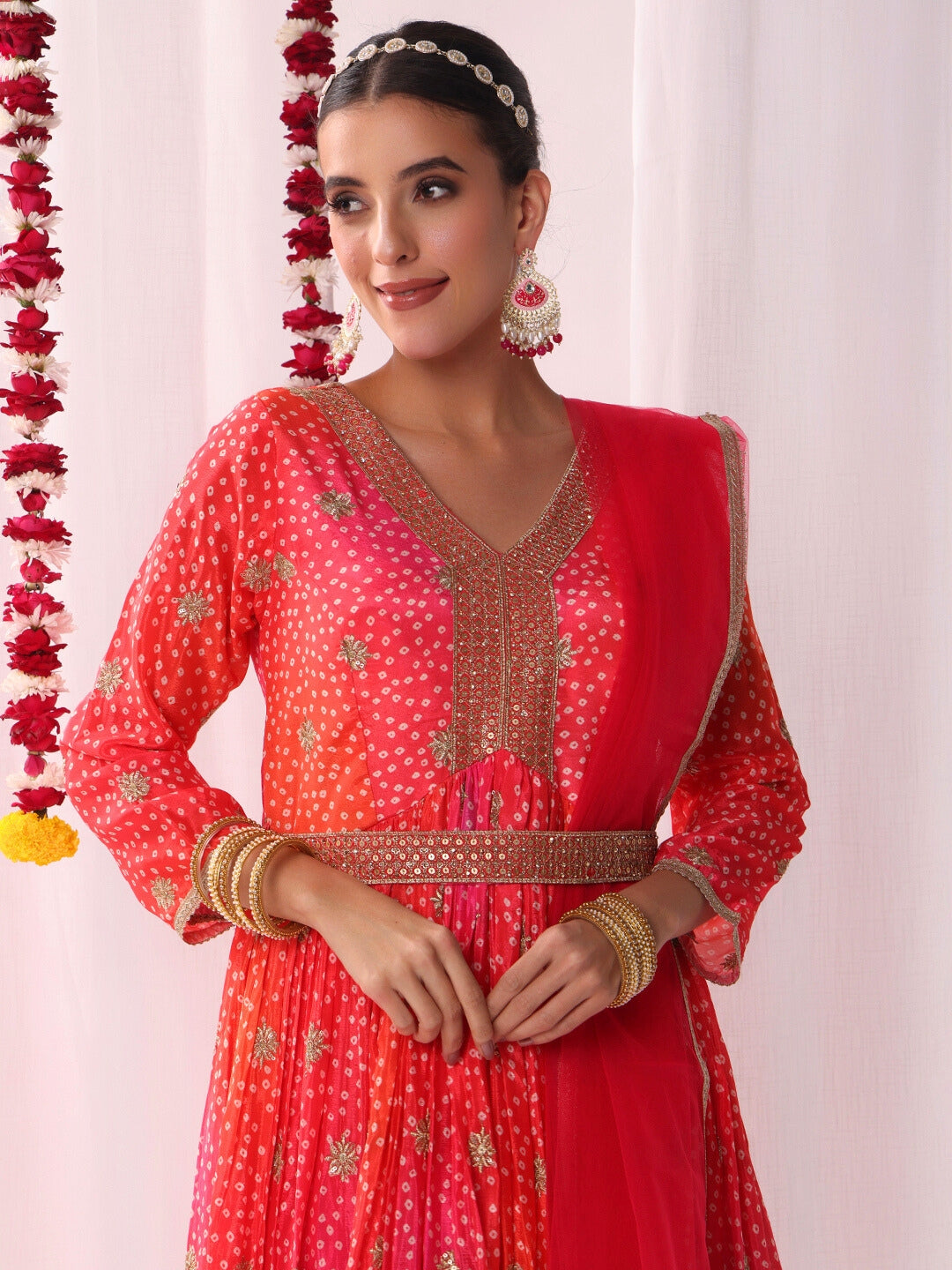 Ombre Alia-style Bandhej Print Gown