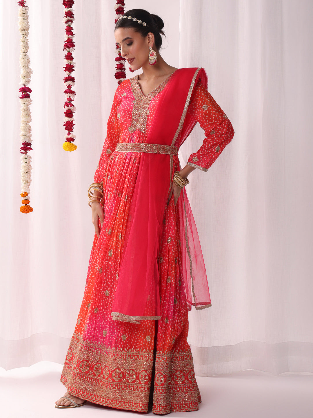 Ombre Alia-style Bandhej Print Gown