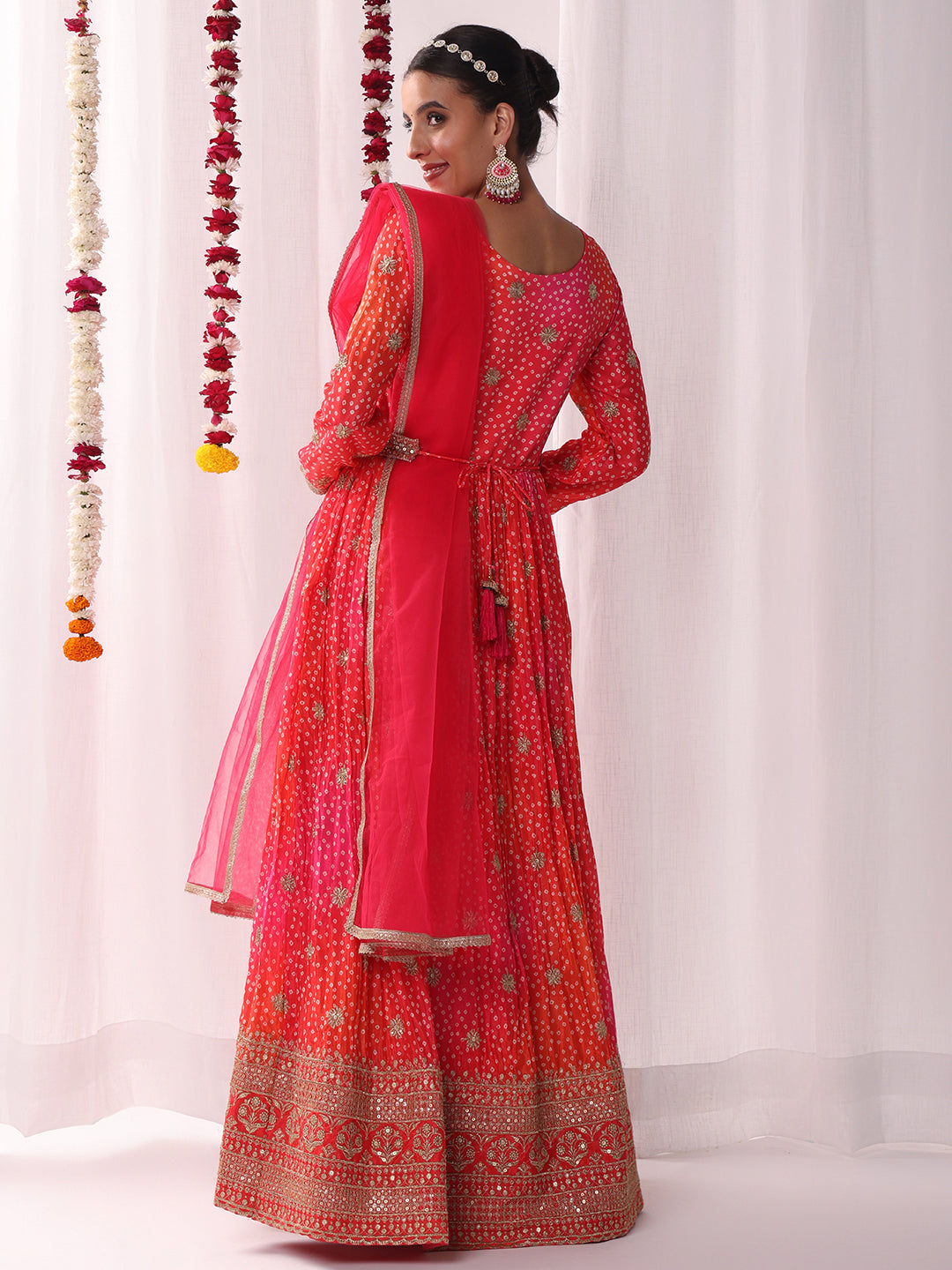 Ombre Alia-style Bandhej Print Gown