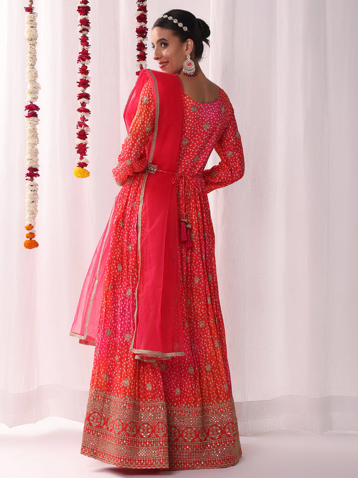 Ombre Alia-style Bandhej Print Gown