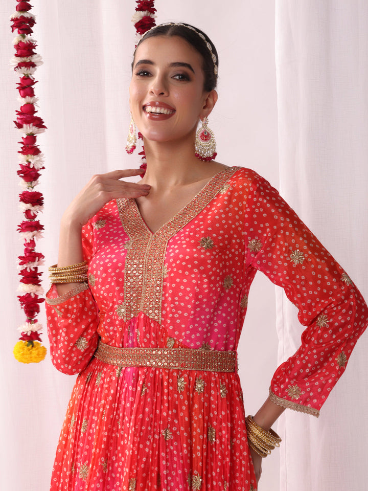 Ombre Alia-style Bandhej Print Gown