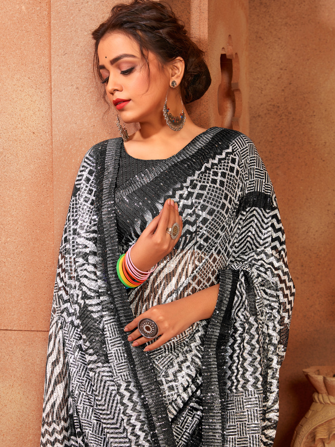 Sequin Embellished Party Wear Saree