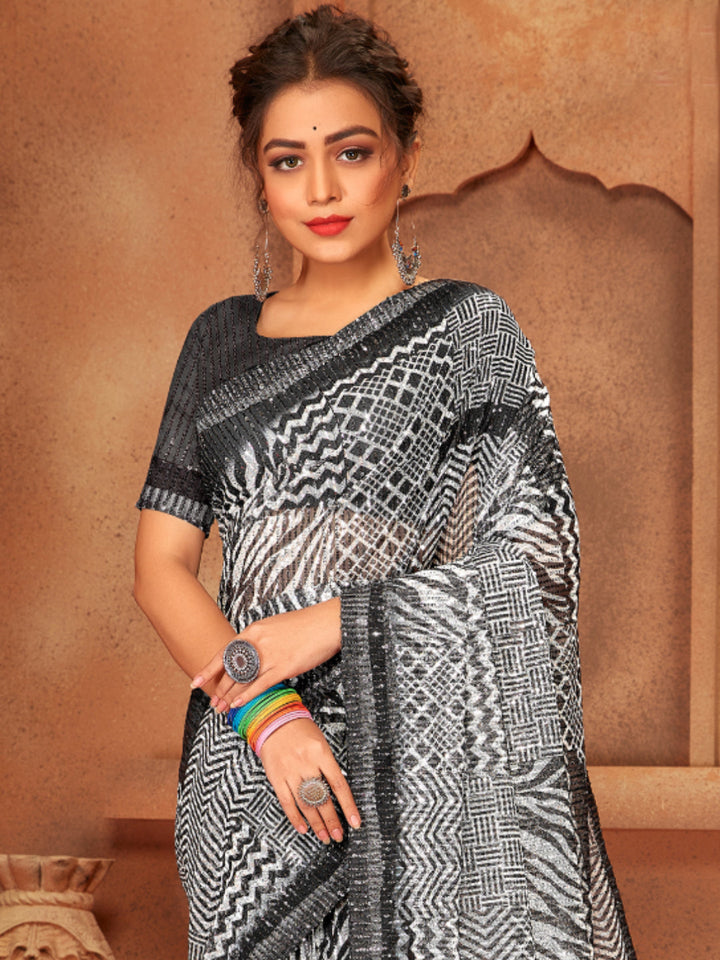 Sequin Embellished Party Wear Saree