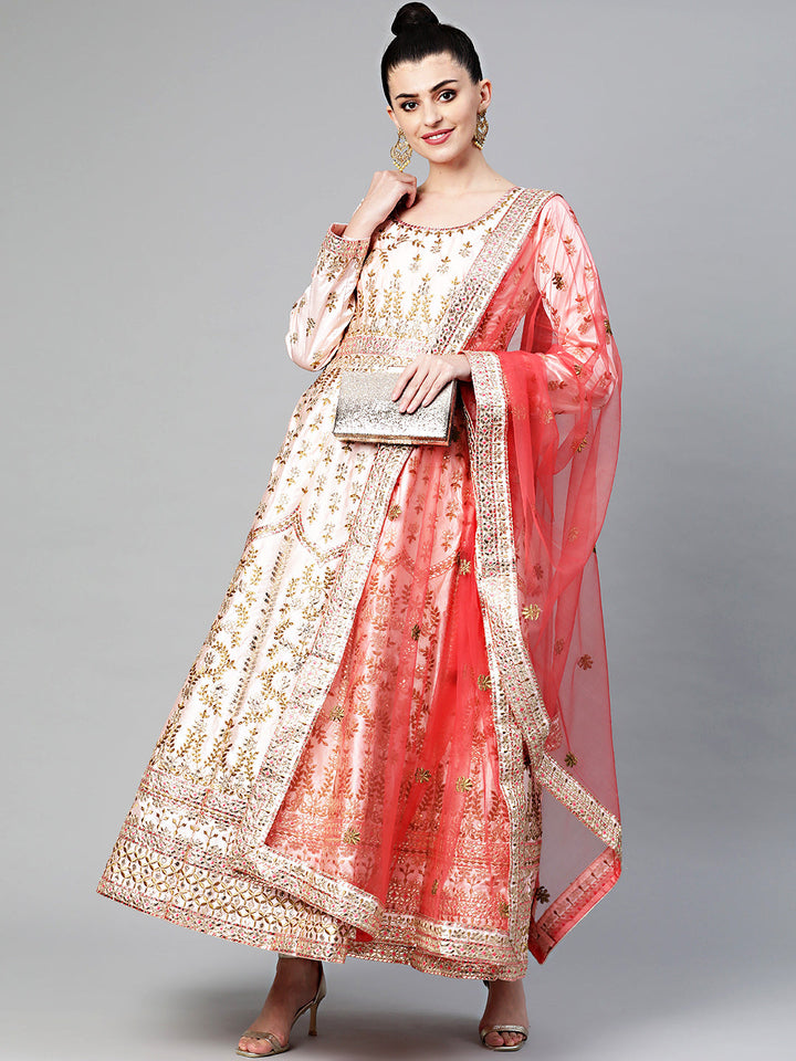 Mughal inspired Gota Patti Anarkali Kurta Set