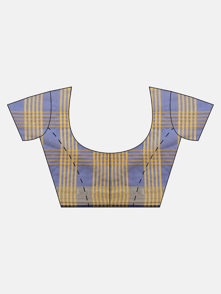 Banarasi Jamdani Saree with Zari Woven Paisley Border and Heavy Contrast Pallu